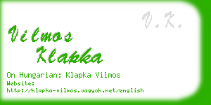 vilmos klapka business card